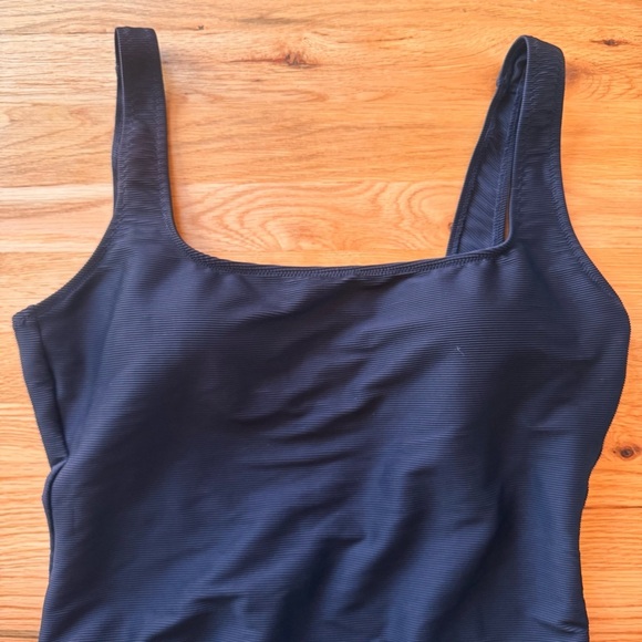 NWOT J. Crew Ribbed Square Neck One-Piece in Black Size 16 - Picture 6 of 11